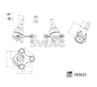 SWAG 33 10 9095 Rotule de suspension
