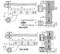 Pivot du haut 7411 K/46 complet en acier zingué pour porte à recouvrement simple action - DORMA - 45300017 Noir G