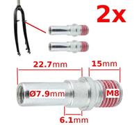 PIVOT M8 POUR PORTE PATIN DE FREIN A TIGE CANTILEVER VIS FIXATION VELO VTT VTC BOSS BOSSES