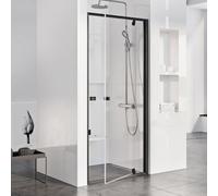 Pivot PDOP1 Porte de douche 90 x 190cm en verre transparent hydrofuge, finition noire (03G70300Z1)