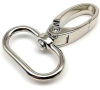 Pivotant Homard Cuir Sac À Main Sac À Main Bandoulière Ceinture Clip Gâchette Boucle Clé-À L’intérieur Large 32mm, Silver, Inside Wide 25mm