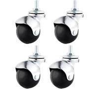 Pivotant Sphérique Roulette à Bille Roulette Plaque Robuste Roue Pivotante pour Meuble Armoire Chariot De Cuisine Fileté, Threaded, 1.5 inch