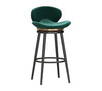 pivotants Ensemble comptoir rembourré, Jambes métal Noir avec Repose-Pieds, tabourets Bar en Velours pour îlots de Cuisine dîner (1 pc Hauteur 75cm)