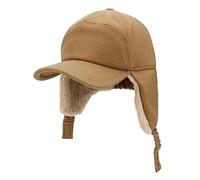 PivotWing Hiver Chapeau Laine Homme Femme, Chapeau de Trappeur aviateur Russe avec Fausse Fourrure Oreille Rabat Trappeur Bomber Casquettes Bonnets Chaud Hiver Chapeaux Chapka Kaki