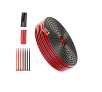 Piwaal Bobine de fil électrique 22AWG 0.26mm² 25ft Each 22 Gauge 2 Conductor Parallel Wire (Red 3M Black 3M) Hook Up Oxygen Free Stranded Tinned Copper Cable for LED Strip/Bulbs/Lamps