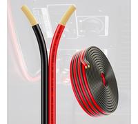 Piwaal Câble OFC 14AWG/2.0mm² - Fil parallèle 2 conducteurs - 50ft (2 x 15.24m) Rouge & Noir - Cuivre nu sans oxygène pour amplis voiture, bande LED puissance, éclairage - Bobine de 30.48m