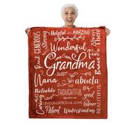 Piwaka Couverture pour grand-mère, cadeau d'anniversaire pour grand-mère, coffret cadeau pour grand-mère de la part des petits-enfants, couverture idéale pour grand-mère, Abuela, Gigi (flanelle, rouge