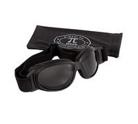 PiWear® Black Hills Petites lunettes de moto Chopper pour casque de moto, coupe-vent, antidérapantes, rembourrées, anti-buée, teinte foncée