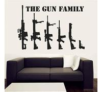 PiWine Art Deco Sign Gun Family Collection Sticker mural en vinyle pour salon 58 x 38 cm