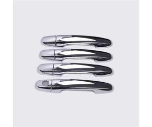 PIWINE Autocollant poignée Couvercle Poignée Porte Voiture Chromé En Fiber Carbone Pour Forgé, Accessoires Style, Pour Probox Pour Réussir 2002 - 2016(Silver 1keyhole)