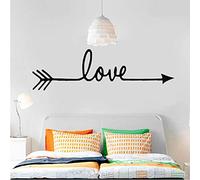 PiWine Flèche d'amour Sticker mural Texte Lettre Lettres Adhésif Accessoires décoratifs pour la décoration de la maison 58 x 16 cm