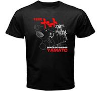 Piwine New Japanese Retro Classic Anime Space Battleship Yamato Star Blazers T-Shirt Black Black XL