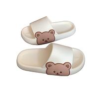 PIWINE Pantoufles d'ours mignons, pantoufles pour femmes et hommes, pantoufles de douche, sandales de salle de bain, pantoufles de douche intérieures et extérieures à semelle épaisse et douce