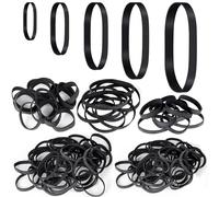 PIWOSGOL 100 Pieces Gros Élastique Caoutchouc Noir, Bandes Elastiques Naturelles Solides pour École Bureau Cuisine Bricolage Couturiere Créatif Fourniture (5/6/10/13CM)