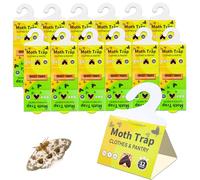 PIWOSGOL 12 Pièces Piéges à Mites Alimentaires pièges à Mites VestimentairesPièges à Colle Les Mites Piège Anti Mites Adhésif à Phéromones avec Colle Haute Performance Jusqu'à 12 Semaines d'Efficacité