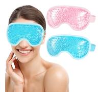 PIWOSGOL 2 Packs Masque Yeux Froid, Réutilisable Masques de Refroidissement pour les Yeux, Masque Yeux Froid et Chaud en Gel Pour Soulage la Fatigue Oculaire, Gonflement Yeux, Migraine