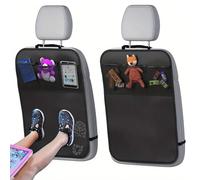 PIWOSGOL 2 Pièce Organisateur Voiture, Organiseur De Voiture Enfant, Rangement Siege Voiture, Rangement Voiture Enfant, Nti-Coup De Pied Imperméable, Organiseur Voiture Siege Avec 3 Poches