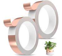 PIWOSGOL 2 Rouleaux Ruban de Cuivre Contre Les Escargots 20mm x 20m, EMI Blindage Feuille de Cuivre Bande Ruban pour Les Surélevées Jardins et Plantes