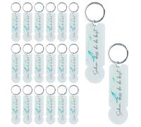 PIWOSGOL 20 Pièces Porte-Clés en Acrylique Puce de Panier d'Achat deAmovible et Démontable Porte-Clés Libérateurs de Caddie Puce pour Mariages Baptêmes Noël Anniversaires Confirmations