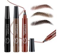 PIWOSGOL 3 PCS Crayon Sourcil Imperméable,Stylo à Sourcils Microblading avec 4 Points, Crayon Sourcil Waterproof Fine-Stroke & Longue Durée Crée des Poils de Sourcils Naturels -3 Couleurs