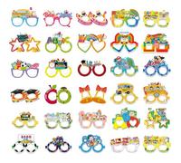 PIWOSGOL 30 Paires Lunettes de Fête de Rentrée Scolaire Lunettes de Fête en Papier, Lunettes Amusantes pour Fêtes de Rentrée, Activités en Classe, Carnaval, Danses et Activités Scolaires