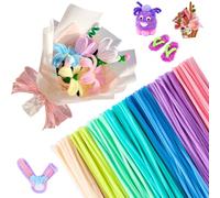 PIWOSGOL 400 Pcs Kit Bouquet Cure Pipe, Kit Bouquet Cure Pipe Chenille, Cure Pipe Chenille Cure-pipes Fleurs pour les travaux manuels, Adapté aux Fournitures de Bouquet de Fleurs et de Décoration DIY