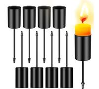 PIWOSGOL 8 Pièces Bougeoirs, Bougeoir pour Bougies de l'Avent, Bougeoirs Chandelier, Support de Bougie avec Pic, Bougeoir Noir Metal pour Dîner Aux Chandelles,Mariage,Réunion