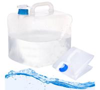 PIWOSGOL Bidon d'eau Pliable, 5L Jerrican Eau Pliant, Réservoir d'eau avec Robinet de Fermeture & Poignée de Transport, Grande Capacité Bidon d'eau Pliable pour Camping en Plein air Randonnée
