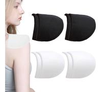 PIWOSGOL Épaulettes en Mousse Tampons, 4 Paires Epaulettes pour Femme et Homme, Éponge Épaulettes Amovibles, Epaulette Coudre Épaule, pour Vêtements Veste Blazer T-Shirt Accessoire Couture Noir/Blanc