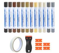 PIWOSGOL Kit Reparation Parquet 12 Couleurs, Kit de Réparation de Plan de Travail avec Grattoir pour Stratifié, Parquet, Bois et Vinyle, Kit Reparation Carrelage Sol pour Fissures, Trous, Tables