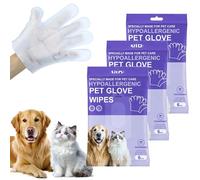 PIWOSGOL Lot de 18 Épaississant Lingettes Hypoallergéniques pour Chien et Chat, Gants de Nettoyage pour Animaux, Toilettage Visage, Oreilles, Yeux et Pattes - Solution sans