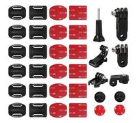 PIWOSGOL Support Universel GoPro - Fixations 3M VHB Plates/Incurvées - Compatible Hero 5-11/MAX/Session 3+/3/2/1 - Monture Casque Moto/Vélo, Action Cam Haute Résistance