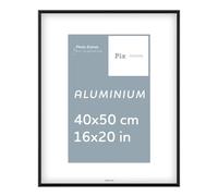 Pix FRAMES Cadre Photo 40x50 cm - Cadre Poster en Aluminium - Cadre avec Vitres en Acrylique - Cadre à Suspendre et à Poser - Cadre Portrait Moderne - Noir