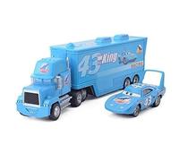 Pixar Cars 3 2 pièces Chick Hicks Lightning McQueen Oncle Conteneur Camion 1:55 Diecast Métal Modle Jouet Cadeau d'anniversaire pour Enfants (Couleur : Le Roi