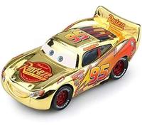 Pixar Cars 3 Lightning McQueen Jackson Storm Mater 01.55 Diecast Métal Alliage Modèle Voiture Jouet Enfant Garçon (Couleur : McQueen Gold)