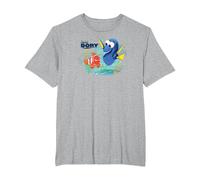 Pixar Finding Dory Nemo and Dory T-Shirt, Homme Grandes tailles, Gris Chiné, 5X Tall
