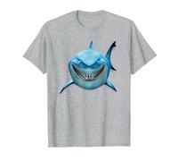 Pixar Finding Nemo Bruce Shark Smile T-Shirt, Homme, Gris Chiné, 5XL