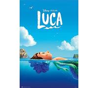 Pixar Luca Poster Disney Film Impression - Dimensions : 61 x 91,5 cm + 2 barres d'affiche en plastique 62 cm transparent