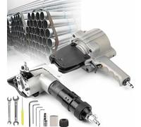 PixCy Cercleuse Pneumatique en Acier, Tendeur De Cerclage en Acier 19/25/32 Mm + Coupeuse-Scelleuse,Machine d'emballage Métallique,Presse à Balles Fendue Robuste 1.25in cabletiewidth19mm