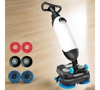 PixCy Électrique Autolaveuse Sol Professionnel,Polisseuses pour Sols, Double Brosse & Largeur Nettoyage 43 Cm,240 RPM Nettoyage Profond,pour Domicile,Bureau & Garages,sans Fil & Compacte White