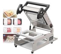 PixCy Emballage Scellage Alimentaire Machine Thermoscelleuse Manuelle, Pression Manuelle,Température Réglable,pour Barquettes De Sandwich Steak Aliments Cuits Restaurants Commerciaux 14 * 14cm