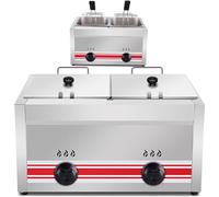 PixCy Friteuse à Gaz Professionnelle, Puissance Feu Réglable, 20L, Acier Inoxydable