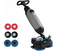 PixCy Laveuse Sol Professionnelle,Carrelage Autolaveuse sans Fil,2 Brosses Motorisées & Réservoirs 4L/6L,240 RPM Nettoyage Profond,pour Sols Durs & Carrelage,Portable Grey