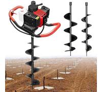 PixCy Tarière à Essence,Tarière Thermique,199cc 4 Temps 3cv + 3 Forets Acier (100/150/200mm) Jardinage/Clôture/Plantation Arbres/Poteaux,Perçage Profond 108cm,Jardiniers/Bricoleurs 20/25/30cm