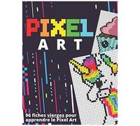 Pixel Art: 96 Fiches Vierges Quadrillées Pour Apprendre Et S'entraîner À Inventer Et Dessiner Ses Propres Modèles De Pixel Art Et De Perles À Repasser Cahier Grand Format
