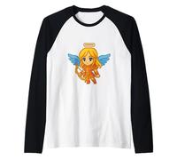 Pixel Art Ange avec Arc Rétro 8-Bit Gaming Jeu Vidéo Manche Raglan