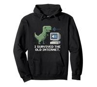 Pixel Art I Survived The Old Internet Dinosaur Pixel Art Sweat à Capuche