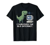 Pixel Art I Survived The Old Internet Dinosaur Pixel Art T-Shirt