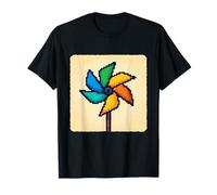 Pixel Art Pinwheel Tourbillon de Rotation du Vent T-Shirt
