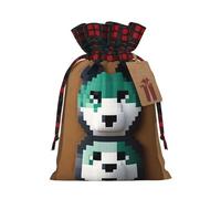 Pixel Art Pochette avec cordon de serrage imprimé animal pour emballage de fête, mariage et rangement